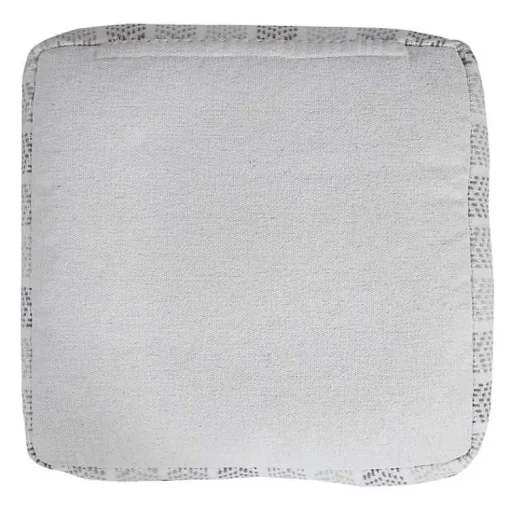 Outlet Gray and White Chevron Cotton Pouf Poufs & Floor Cushions