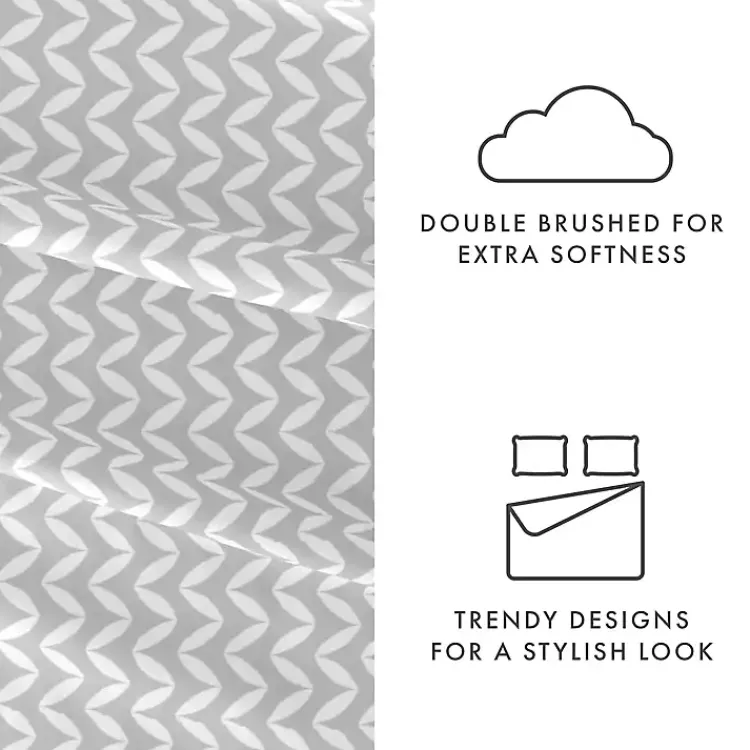 Kirklands Home Bed Sheets|Gray and White Chevron 3-pc. Twin Sheet Set