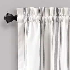 Kirklands Home Curtains & Drapes|Gray and White Farmhouse Stripe Valance