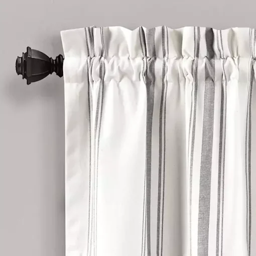 Kirklands Home Curtains & Drapes|Gray and White Farmhouse Stripe Valance