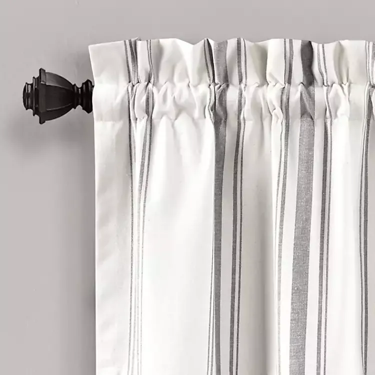 Kirklands Home Curtains & Drapes|Gray and White Farmhouse Stripe Valance