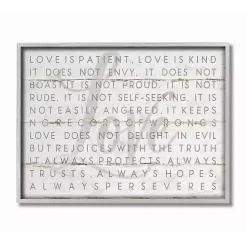 Kirklands Home Wall Quotes & Signs|Gray and White Love Is Patient Framed Art Print