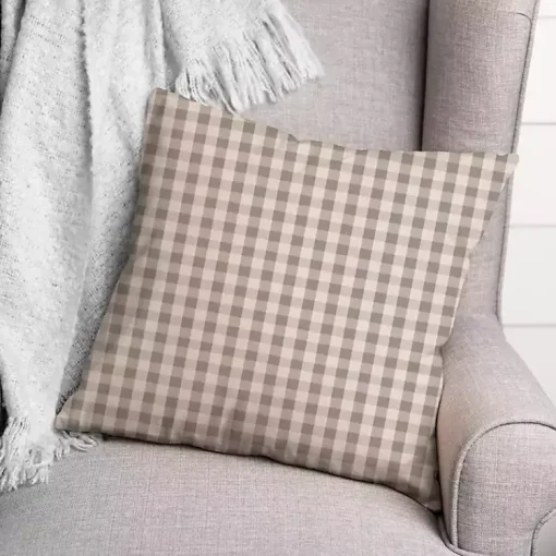New Gray and White Plaid Pillow Pillows