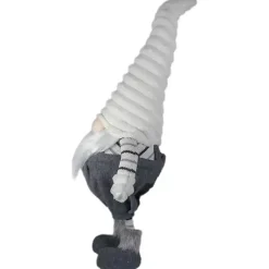 Online Gray and White Ribbed Standing Gnome Christmas Decorations