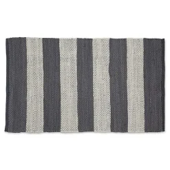 Kirklands Home Accent Rugs|and White Stripe Cotton Accent Rug, 2x3 Gray