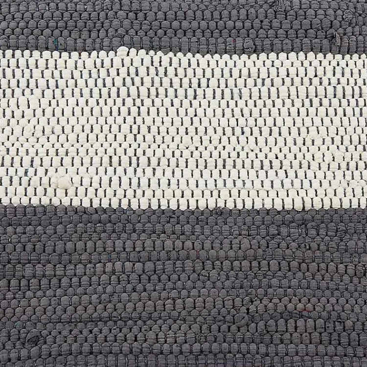 Kirklands Home Accent Rugs|and White Stripe Cotton Accent Rug, 2x3 Gray