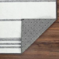 Kirklands Home Area Rugs|Gray and White Stripe Washable Area Rug, 3x5