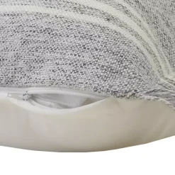 Kirklands Home Outdoor Cushions & Pillows|Gray and White Triple Stripe Outdoor Pillow