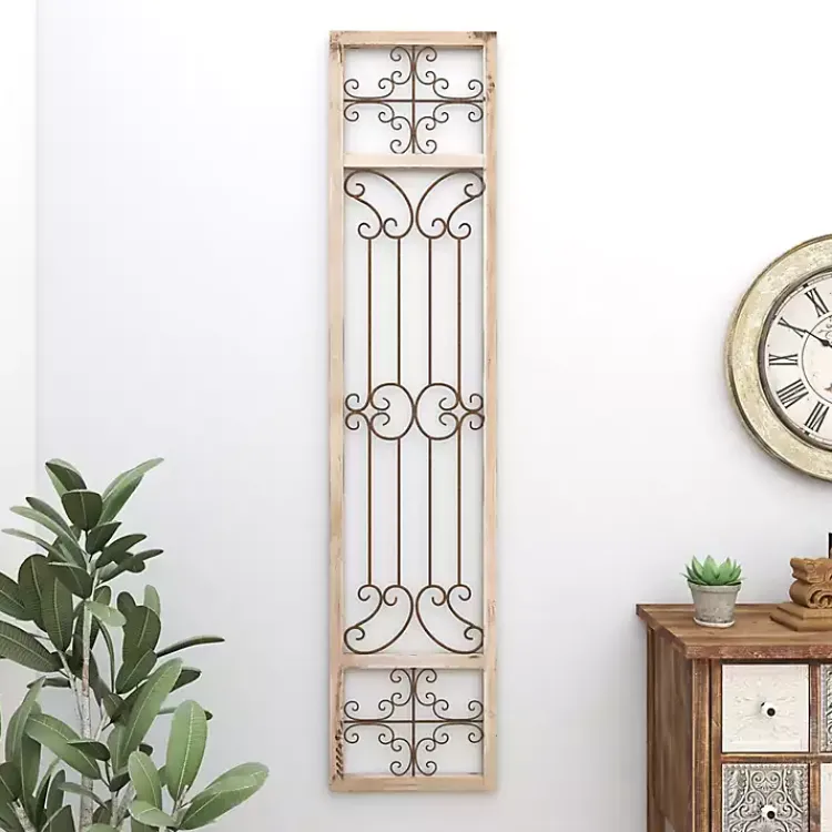 Kirklands Home Wall Plaques|Gray Angelic Scrollwork Panel Wall Plaque