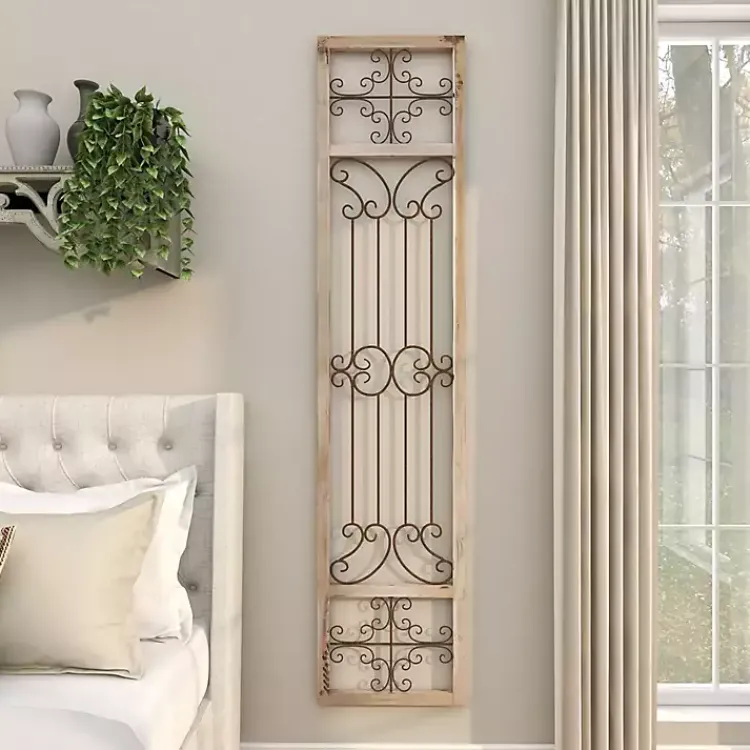 Kirklands Home Wall Plaques|Gray Angelic Scrollwork Panel Wall Plaque