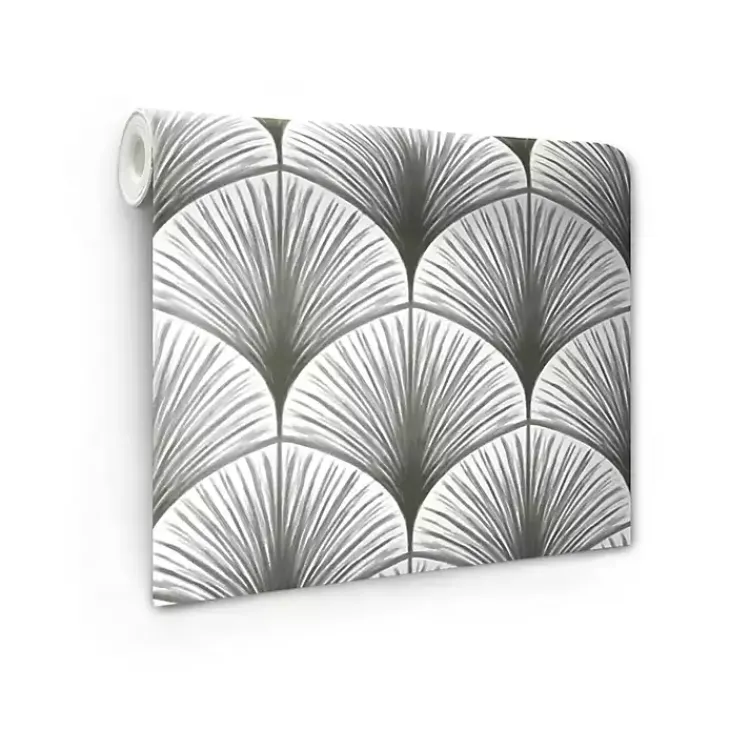 Kirklands Home Wall Murals & Wallpaper|Gray Art Deco Fans Peel & Stick Wallpaper