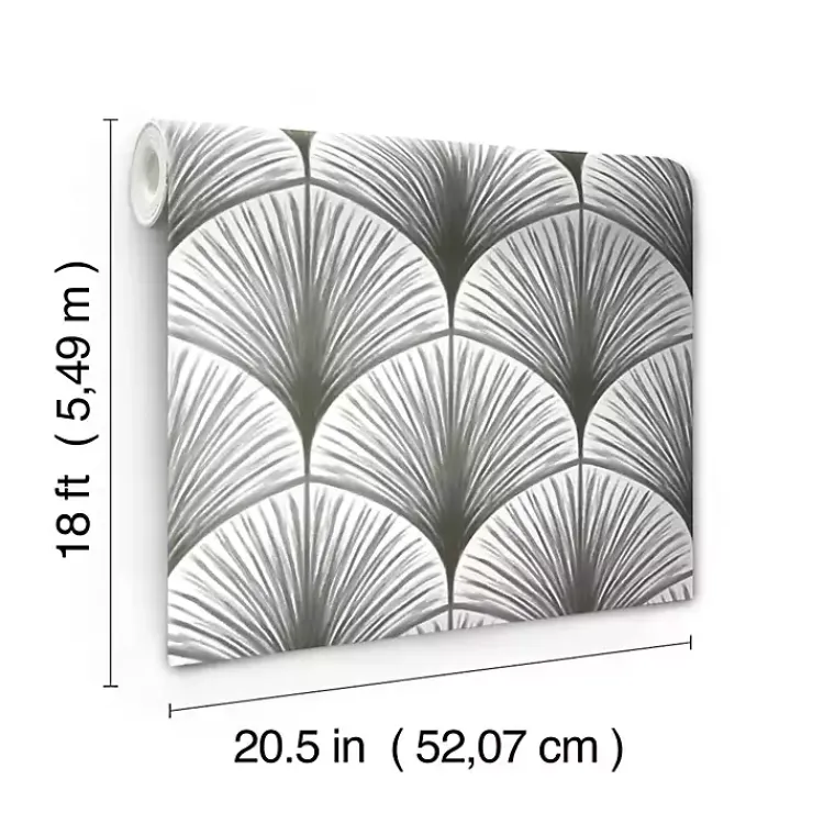 Kirklands Home Wall Murals & Wallpaper|Gray Art Deco Fans Peel & Stick Wallpaper