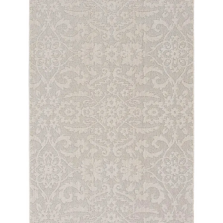 Kirklands Home Outdoor Rugs|Auckland Damask Outdoor Area Rug, 7x9 Gray