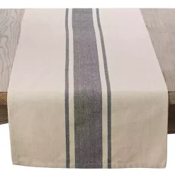 Kirklands Home Table Linens|Gray Banded Stripe Table Runner