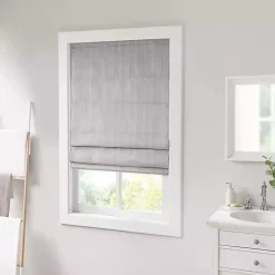 Kirklands Home Curtains & Drapes|Basketweave Cordless Roman Shade, 27 in. Gray