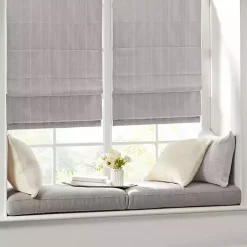 Kirklands Home Curtains & Drapes|Basketweave Cordless Roman Shade, 27 in. Gray