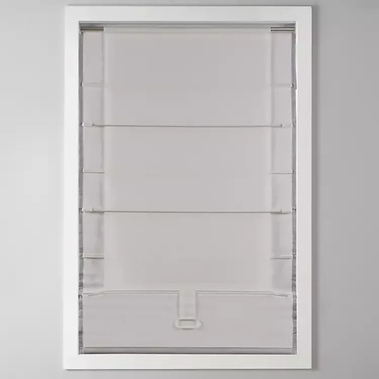 Kirklands Home Curtains & Drapes|Basketweave Cordless Roman Shade, 27 in. Gray