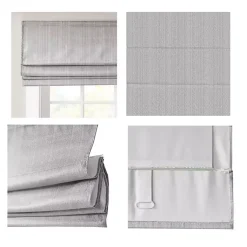 Kirklands Home Curtains & Drapes|Basketweave Cordless Roman Shade, 35 in. Gray