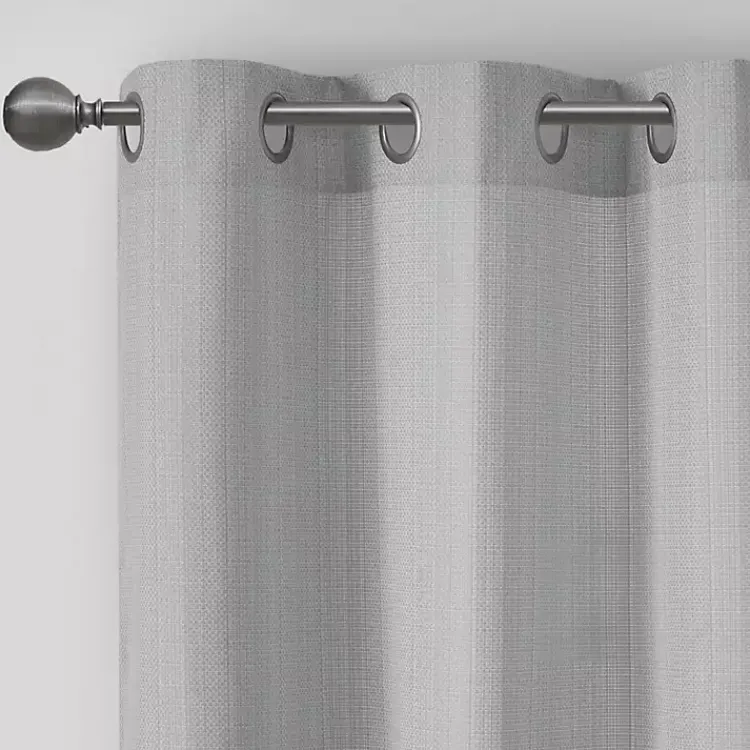 Kirklands Home Curtains & Drapes|Basketweave Curtain Panel Set, 84 in Gray