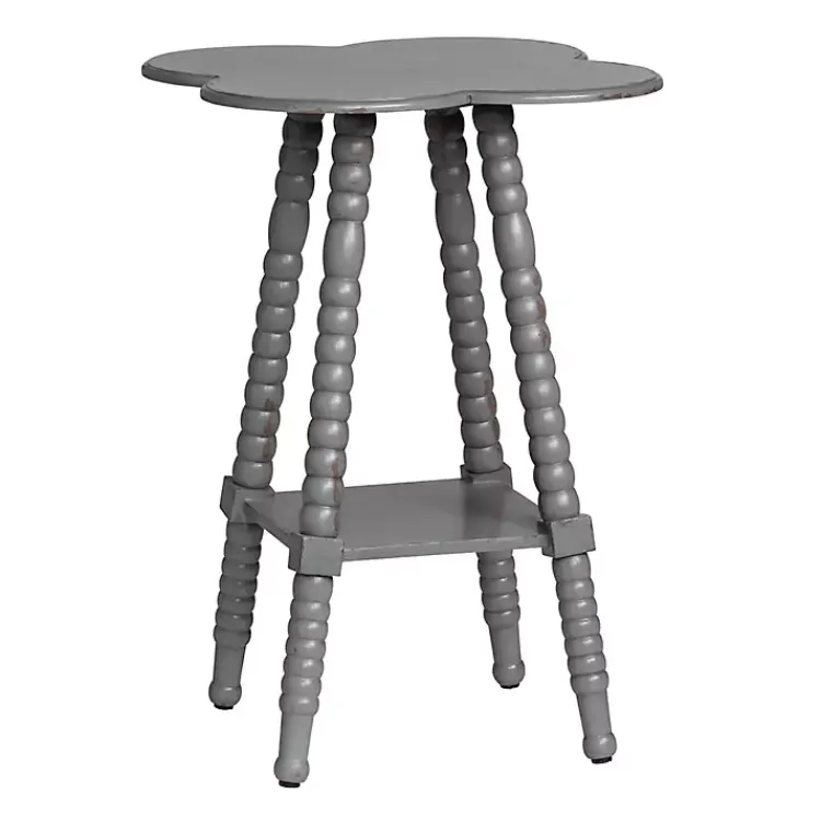 Kirklands Home Accent & End Tables|Beaded Clover Accent Table Gray