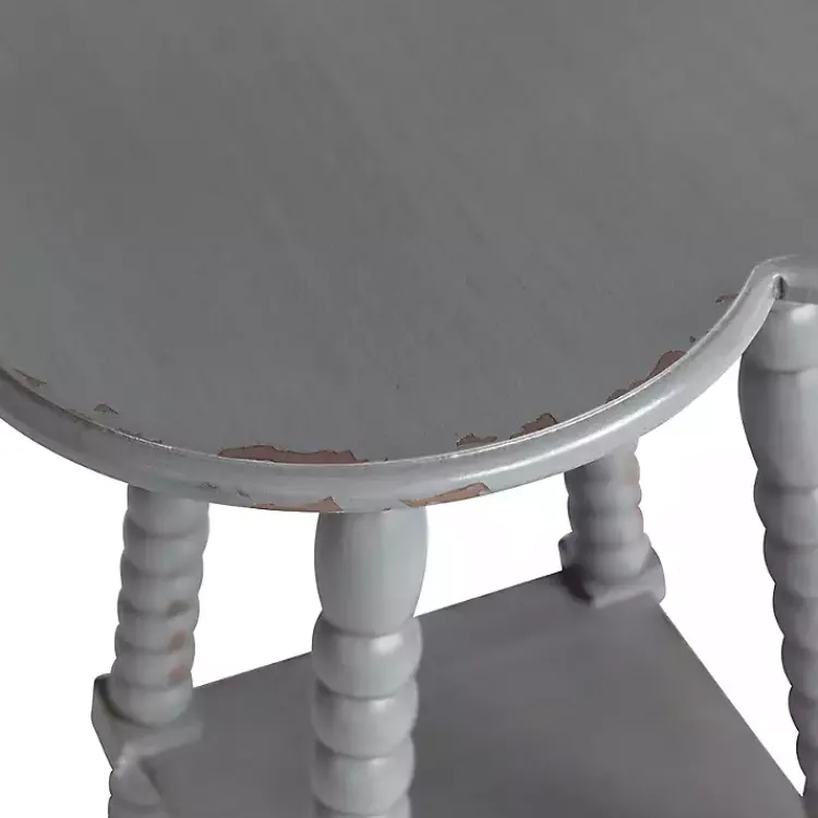Kirklands Home Accent & End Tables|Beaded Clover Accent Table Gray
