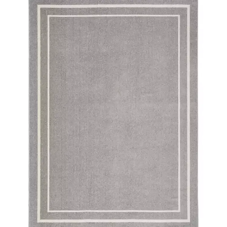 Kirklands Home Outdoor Rugs|Bordered Indoor/Outdoor Area Rug, 5x7 Gray