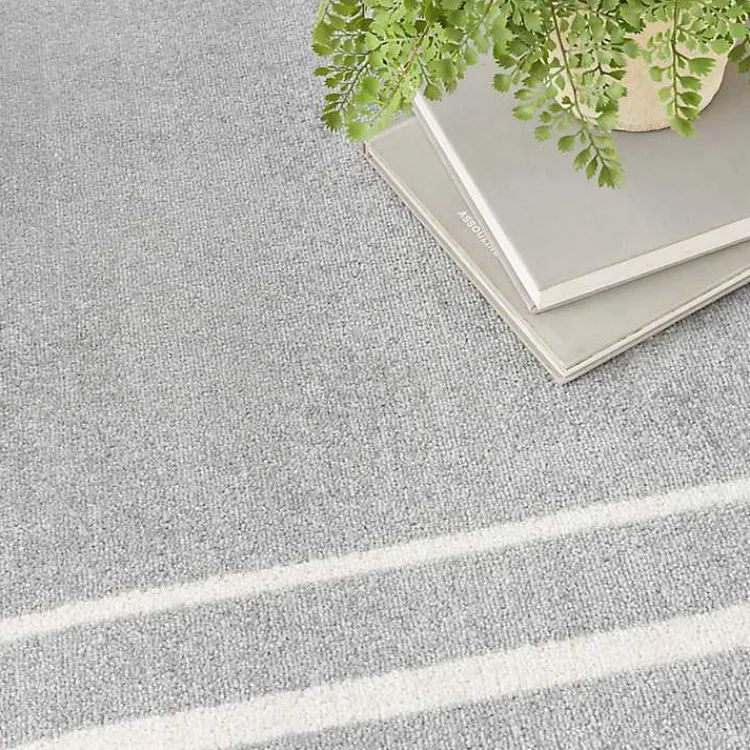 Kirklands Home Outdoor Rugs|Bordered Indoor/Outdoor Area Rug, 5x7 Gray