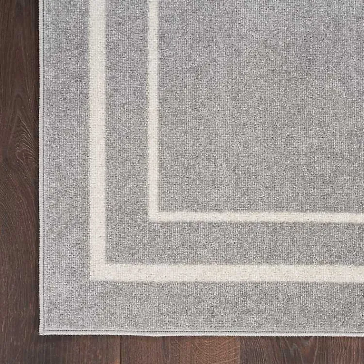 Kirklands Home Outdoor Rugs|Gray Bordered Indoor/Outdoor Area Rug, 6x9