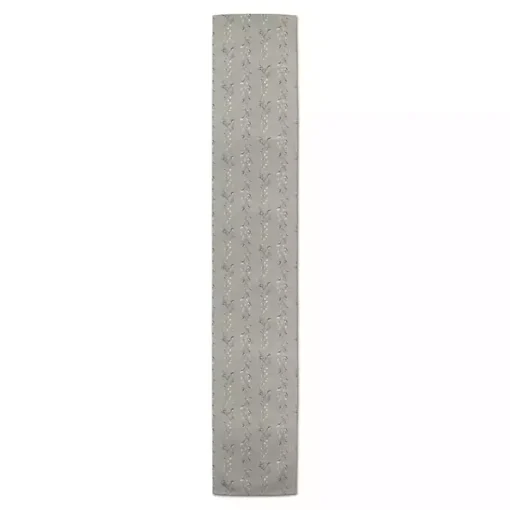Kirklands Home Table Linens|Botanical Vines Table Runner, 90 in. Gray