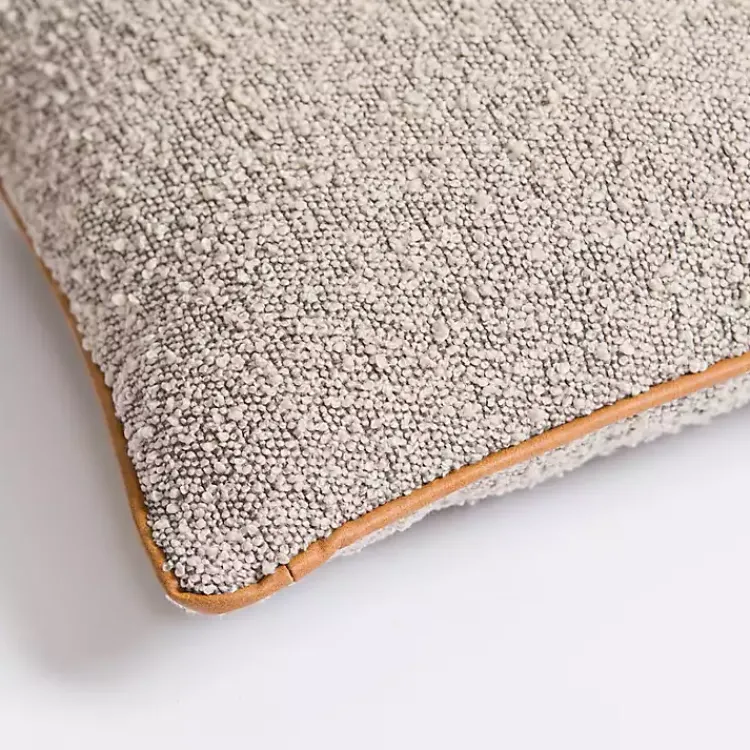 Discount Boucle and Leather Pillow Pillows