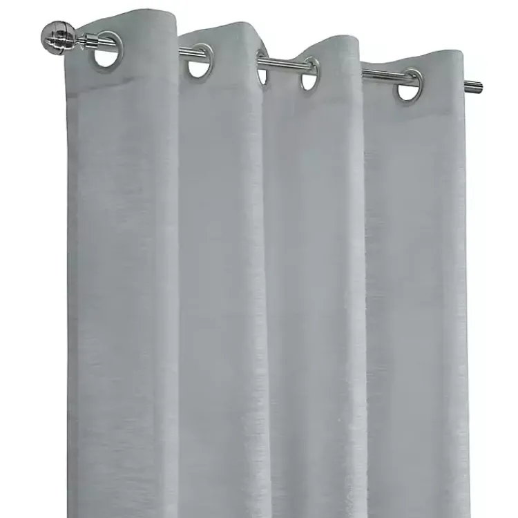 Kirklands Home Curtains & Drapes|Boucle Sheer Single Curtain Panel, 108 in. Gray