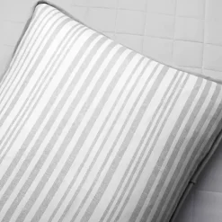 Kirklands Home Quilts|Box Stitch Cotton Full/Queen 3-pc. Quilt Set Gray