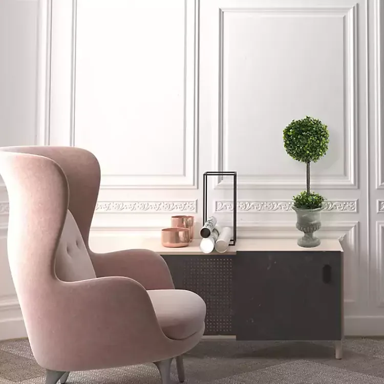 Clearance Gray Boxwood Pedestal Urn Topiary, 2 ft. Trees & Topiaries