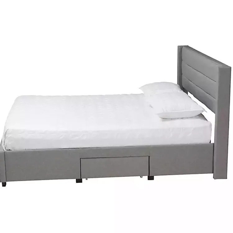 Kirklands Home Beds & Headboards|Braylon Upholstered 3-Drawer Full Bed Gray