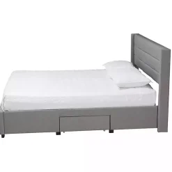 Kirklands Home Beds & Headboards|Braylon Upholstered 3-Drawer Queen Bed Gray