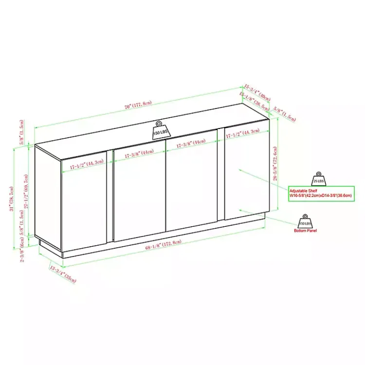 Kirklands Home Cabinets & Sideboards|Gray Brown Modern 2-Door Sideboard