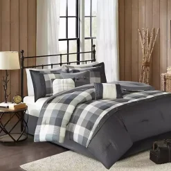 Kirklands Home Comforters|Gray Buffalo Herringbone Queen 7-pc. Comforter Set