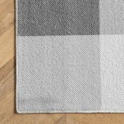 Kirklands Home Area Rugs|Gray Buffalo Plaid Washable Area Rug, 4x6