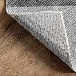 Kirklands Home Area Rugs|Gray Buffalo Plaid Washable Area Rug, 5x8