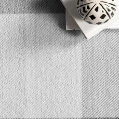 Kirklands Home Area Rugs|Gray Buffalo Plaid Washable Area Rug, 5x8