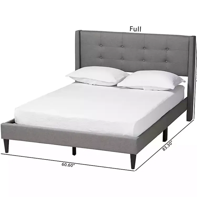 Kirklands Home Beds & Headboards|Button Tufted Headboard Full Platform Bed Gray