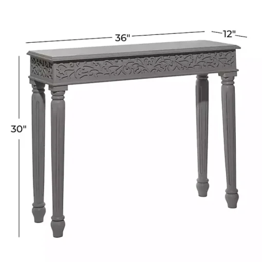Kirklands Home Console Tables|Carved Wood Console Table Gray