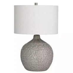 Kirklands Home Table Lamps|Ceramic Braid Table Lamp Gray