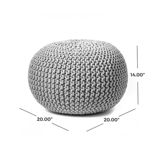 Hot Chain Knitted Round Pouf Poufs & Floor Cushions