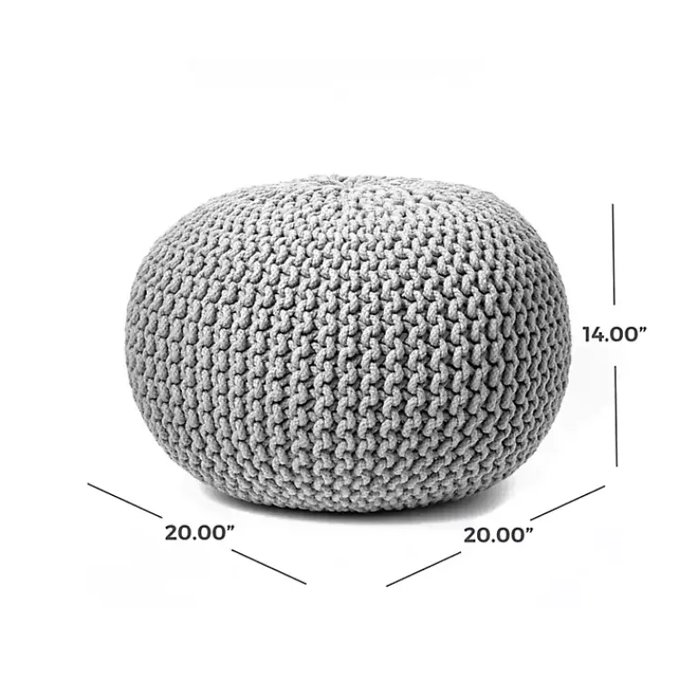 Hot Chain Knitted Round Pouf Poufs & Floor Cushions