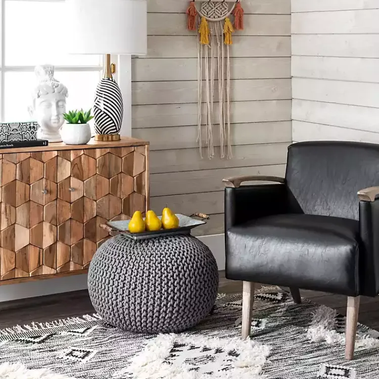 Hot Chain Knitted Round Pouf Poufs & Floor Cushions