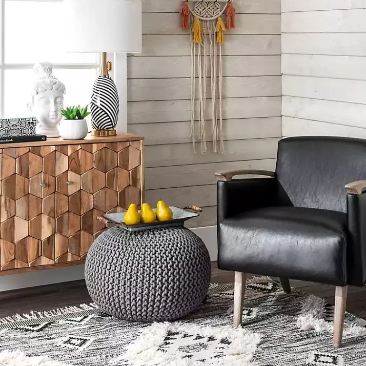 Hot Chain Knitted Round Pouf Poufs & Floor Cushions