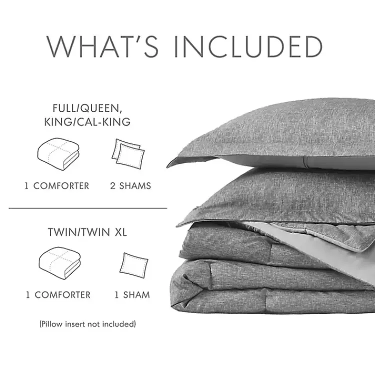 Kirklands Home Comforters|Chambray 3-pc. King Comforter Set Gray