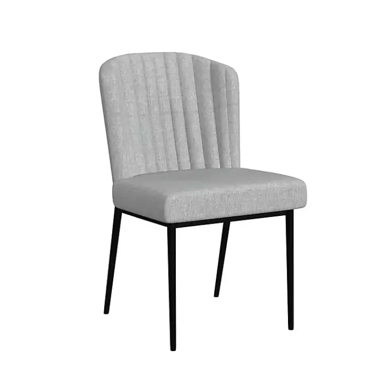 Kirklands Home Dining Chairs|Channel Back Rounded Dining Chairs, Set of 2 Gray