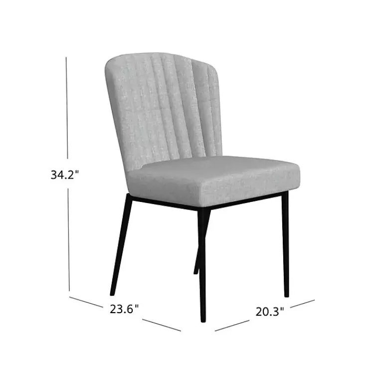 Kirklands Home Dining Chairs|Channel Back Rounded Dining Chairs, Set of 2 Gray